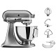 Кухонная машина KitchenAid Artisan 4,3 л 5KSM95PSECU с откидным блоком, серебристый