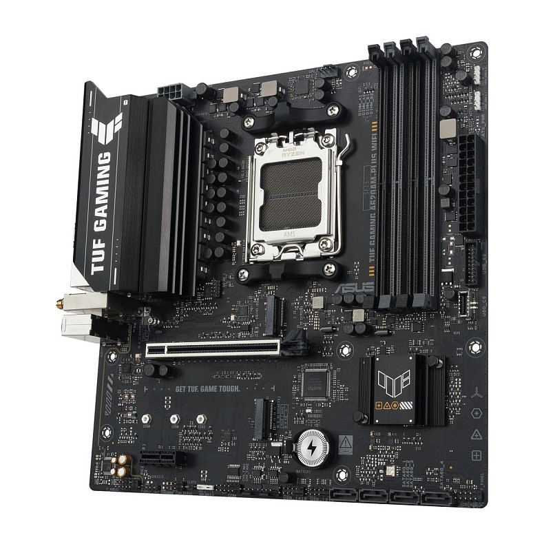 Материнcька плата ASUS TUF GAMING A620AM-PLUS WIFI sAM5 A620 4xDDR5 HDMI DP Wi-Fi BT mATX