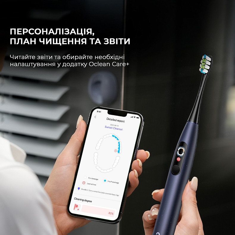 Электрическая зубная щетка Oclean X Pro Digital Duo Set Dark Blue +Golden
