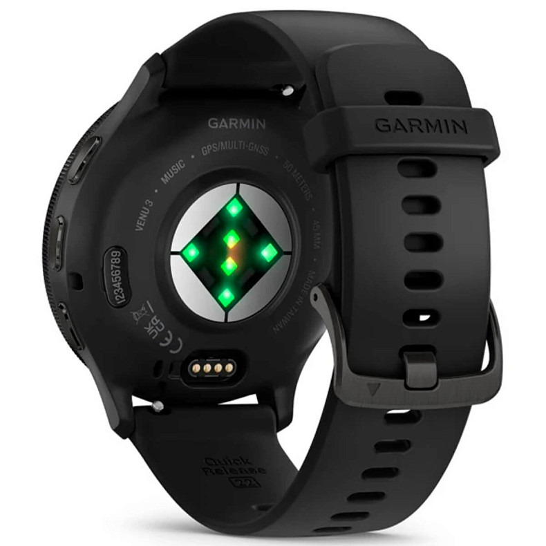 Спортивний годинник GARMIN Venu 3 Slate Stainless Steel Bezel with Black Case and Silicone Band