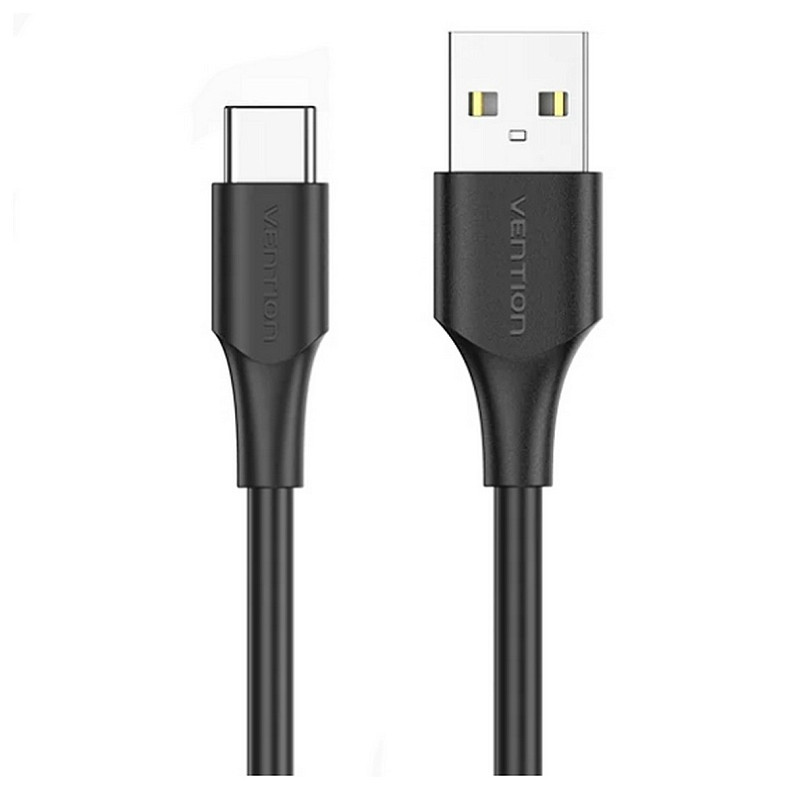 Кабель USB 2.0 AM-Type-C M, 1.5 м, 3.0A, (18W) PVC чорний Vention