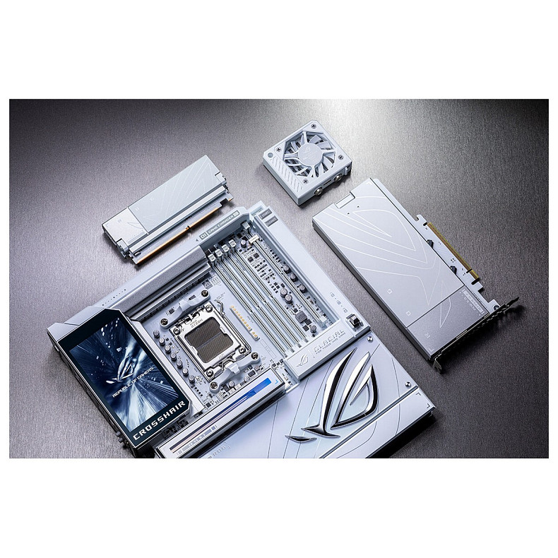 Материнcька плата ASUS ROG CROSSHAIR X870E GLACIAL sAM5 X870E 4xDDR5 M.2 USB Type-C Wi-Fi BT E-ATX б