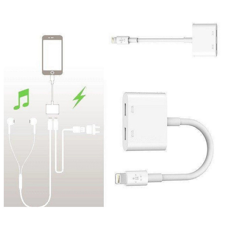 Перехідник XO Lightning - 2хLightning (M/F) with control White (XO-NBR172A-WH)