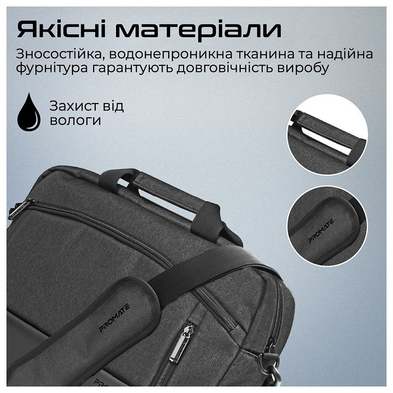 Сумка для ноутбука Promate Satchel-MB Black