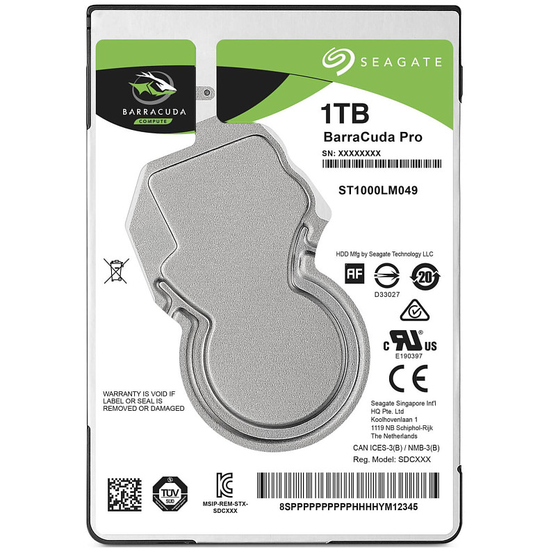 Жесткий диск Seagate BarraCuda Pro 1.0TB 7200rpm 128MB (ST1000LM049)