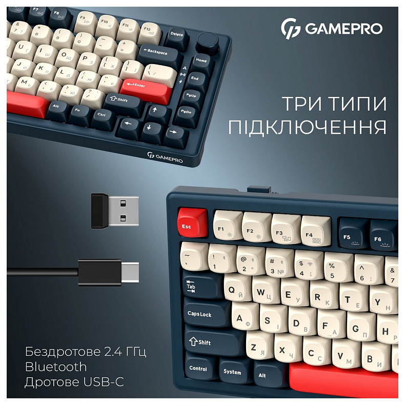 Клавиатура GamePro Asgard Yord Keychron Super Red Switch Blue (MK266BL)