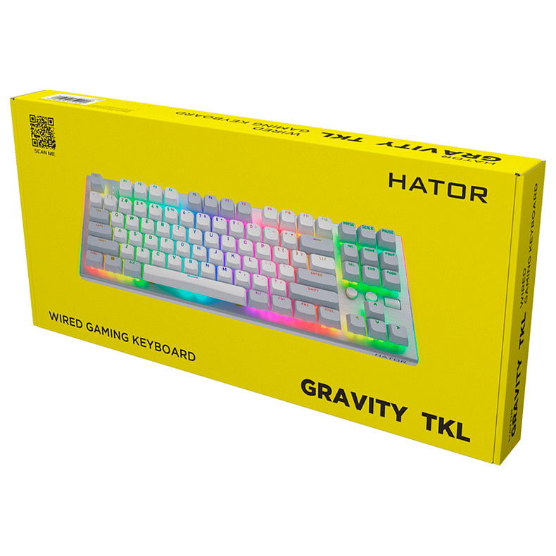 Клавіатура HATOR Gravity TKL orange (HTK561) white, US Layout