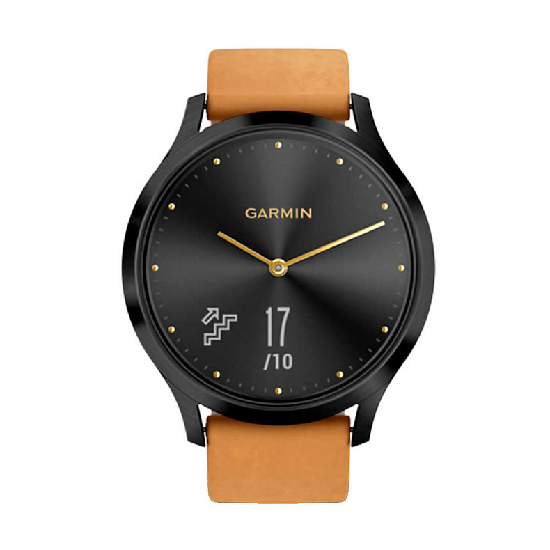 Спортивные часы GARMIN Vivomove HR Premium Black with Tan Suede Leatehr & Black Silicone Bands (010-01850-00/A0)