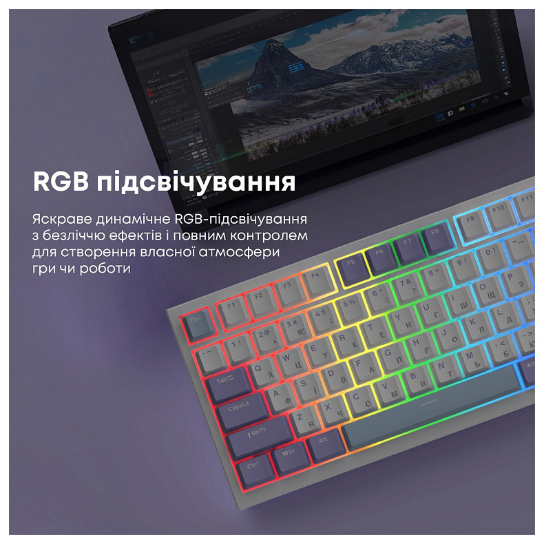 Клавіатура Ajazz AK820 Sea Salt Switch White USB-C (AK820-SS-PWB)