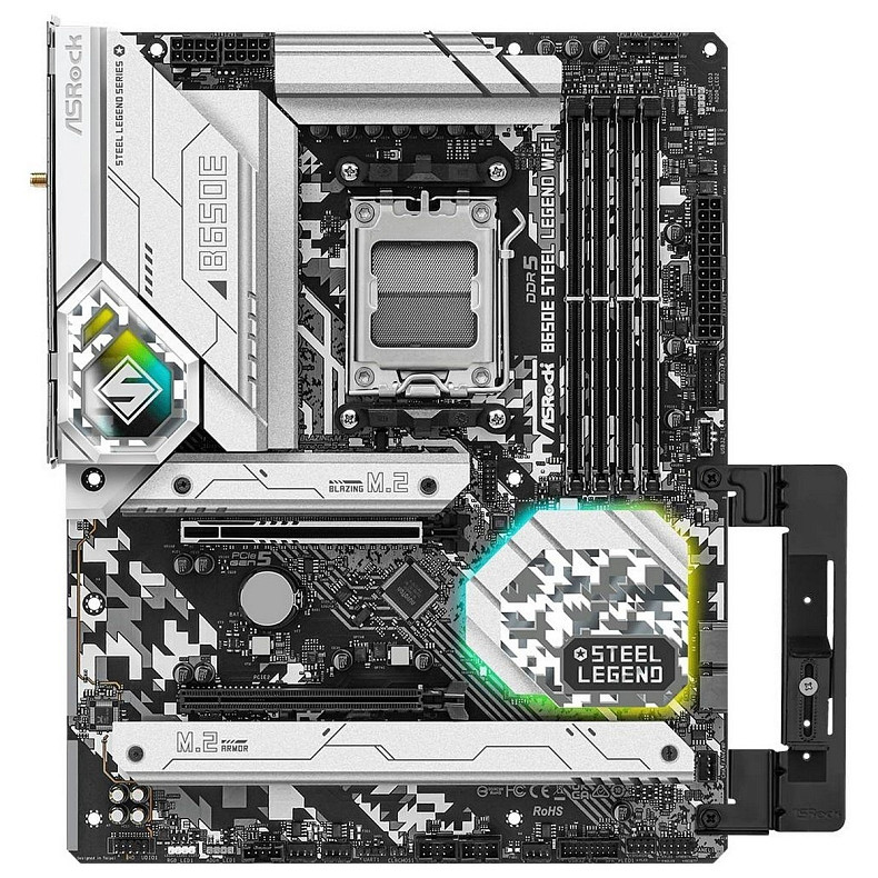 Материнская плата ASRock B650E Steel Legend WIFI (AM5/B650, 4*DDR5, 2xPCIex16, HDMI/DP, 4xSATAIII,3xM.2, 2.5GLan, ATX)