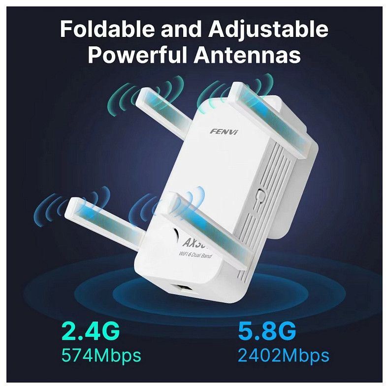Точка доступу Fenvi F-AX3000R Wi-Fi Repeater Dual Band 2.4/5Ghz Signal Booster