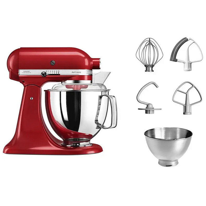 Кухонный комбайн KitchenAid Artisan 4,8 л 5KSM175PSEER с откидным блоком красный