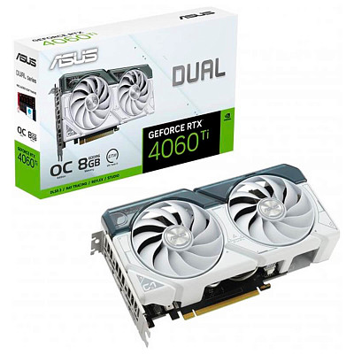 Видеокарта ASUS GeForce RTX 4060 Ti 8GB GDDR6 Dual OC White (DUAL-RTX4060TI-O8G-WHITE)