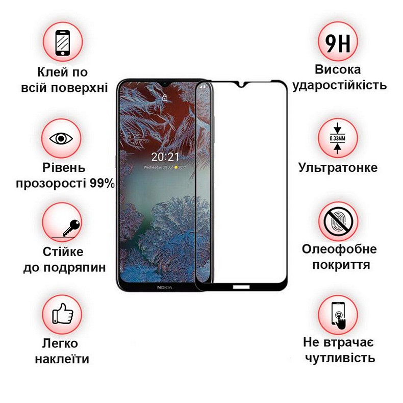 Защитное стекло BeCover для Nokia G10/G20 Black (706389)