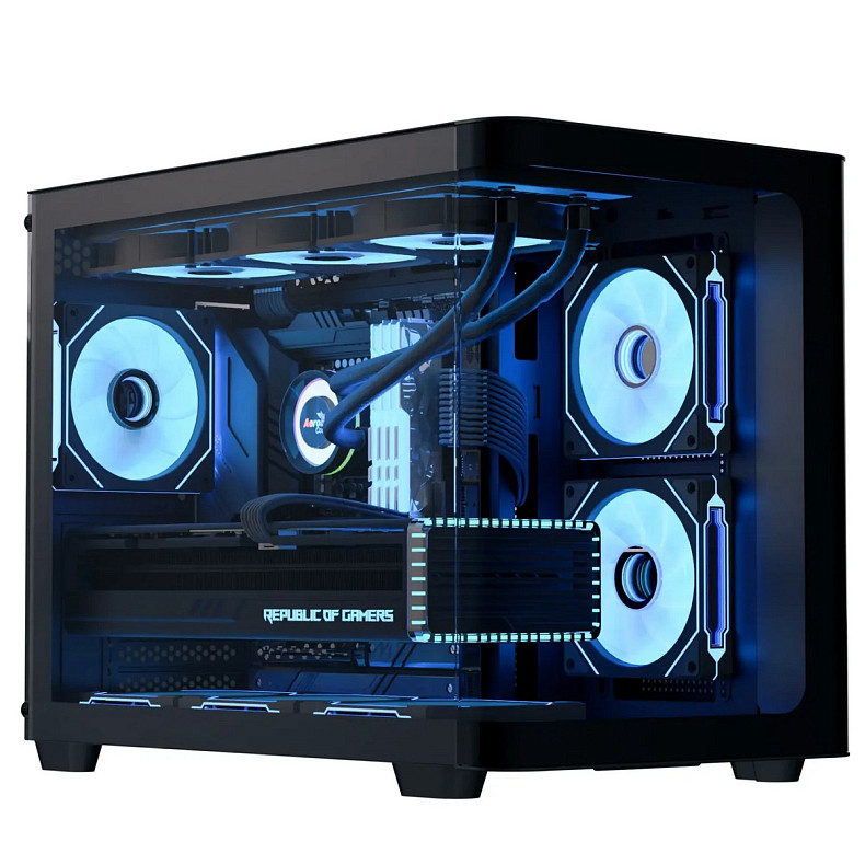 Корпус AeroCool P300C-G-BK-v1 (ACCS-PN02033.11) Black без БП