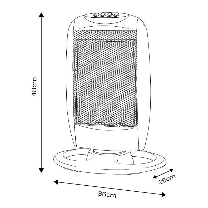 Обігрівач інфрачервоний Neo Tools, 1200Вт, галогенний нагрів. елемент, функція осциляції, сірий