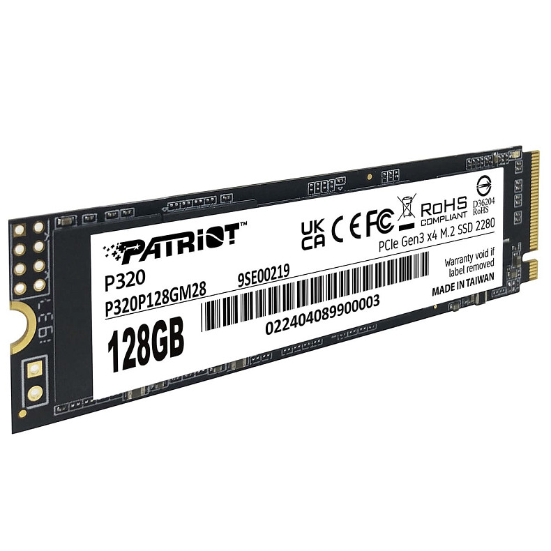 SSD диск 128GB Patriot P320 M.2 2280 PCIe 3.0 x4 NVMe TLC (P320P128GM28)