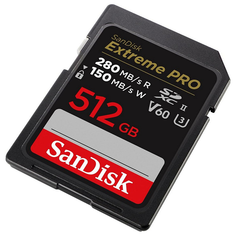 Карта памяти SanDisk SD 512GB C10 UHS-II U3 ??R280/W150MB/s Extreme Pro V60