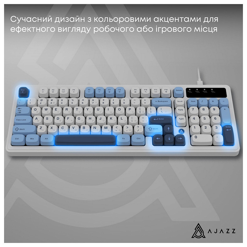 Клавиатура Ajazz AF98 Black USB-C Glacier Blue (AF98-GB)