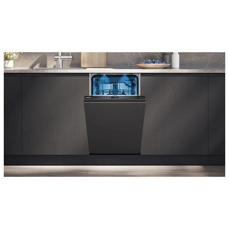 Посудомийна машина Siemens вбудована, 10компл., A+, 45см, дисплей, 3й кошик, Zeolith, білий