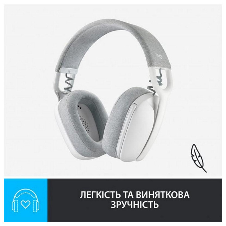 Bluetooth-гарнітура Logitech Zone Vibe 100 Wireless OffWhite (981-001219)