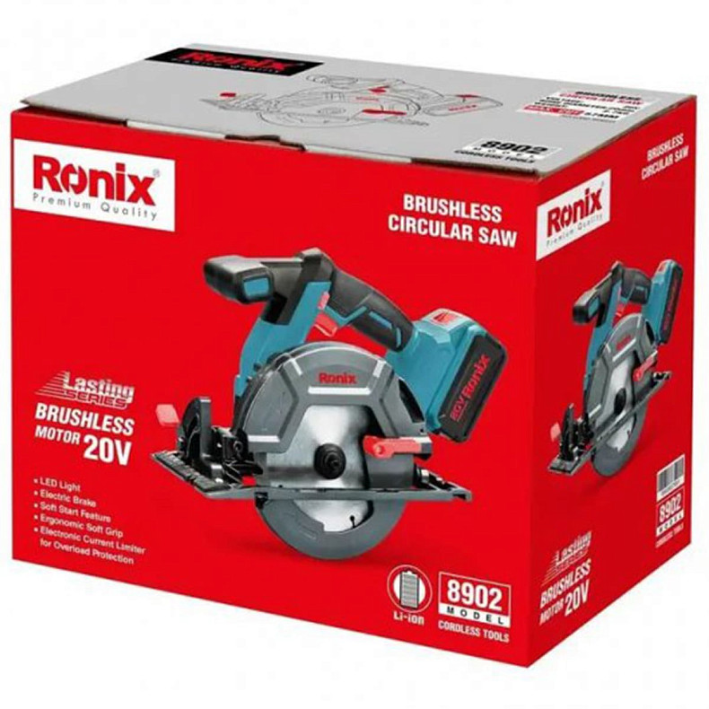 Циркулярная пила Ronix аккумуляторная 20В, без батареи (8902)
