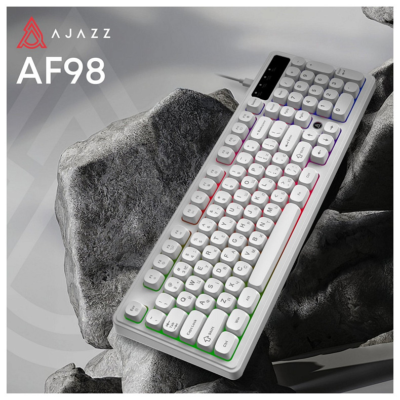 Клавиатура Ajazz AF98 Black USB-C White (AF98-W)