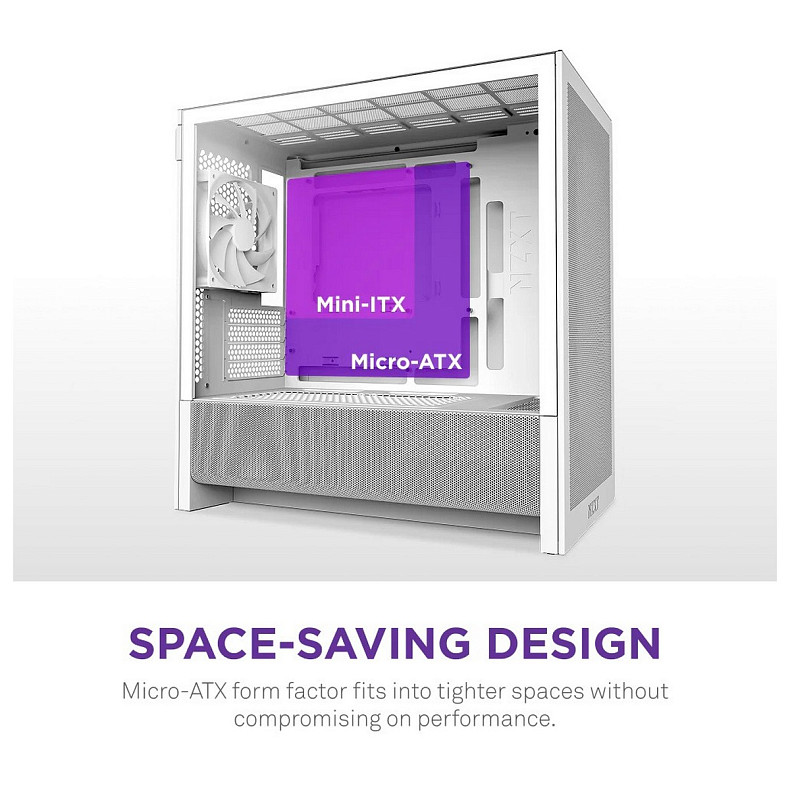 Корпус NZXT H3 Flow White без БП (CC-H31FW-01)
