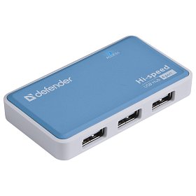 USB Hub Defender Quadro Power 4-port USB2.0 активний, синьо-білий