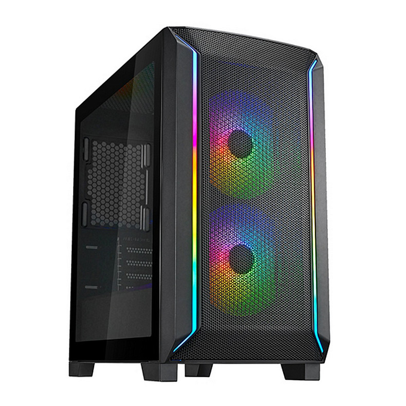 Корпус SilverStone FARA FA312Z-BG, без БП, 2xUSB3.0, 2x140mm ARGB fan, TG Side Panel, mATX, Black