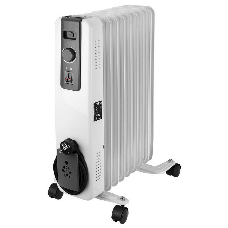 Обігрівач оливний Neo Tools, 25м2, 2000Вт, мех. упр-ння, 9 секцій, білий