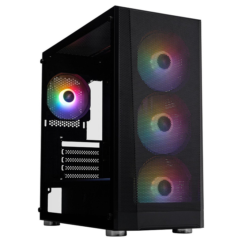 Корпус 1stPlayer FD5-M-BK-4F1 Black без БЖ