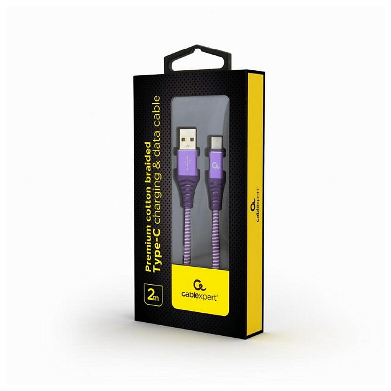 Кабель Cablexpert (CC-USB2B-AMCM-2M-PW), USB2.0 - USB Type C, 2м, Purple/White