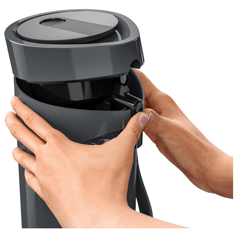 Термос Tefal Ponza Pump, 1.9л, пластик, скло, чорний (K3140114)