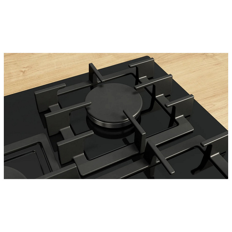 Варильна поверхня Bosch газова на склі, 75см, чавун, чорний