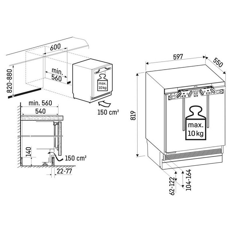 Встраиваемый однокамерный холодильник Liebherr URd 3601