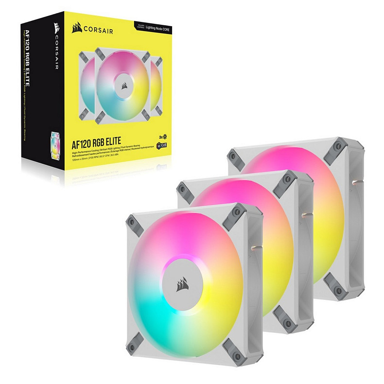 Вентилятор Corsair AF120 RGB Elite White Triple Pack (CO-9050158-WW)