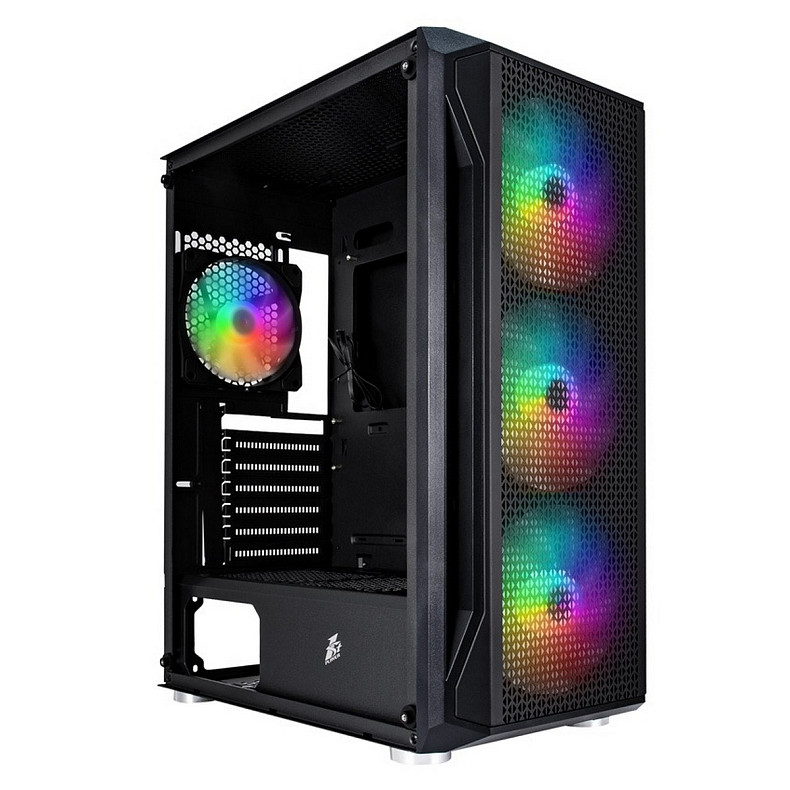 Корпус 1stPlayer X5-BK-4F1 Black без БП