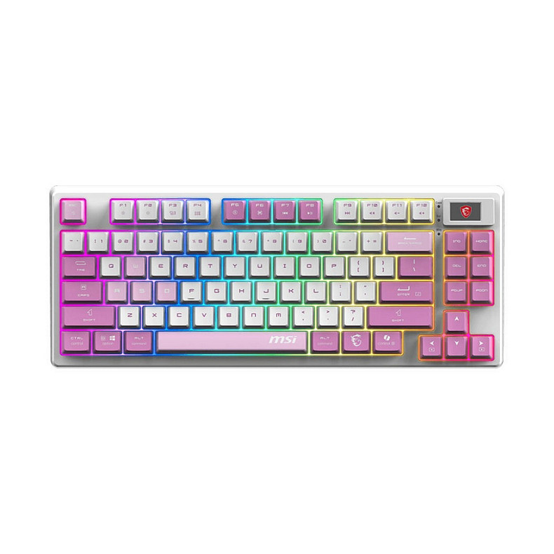 Клавіатура MSI Forge GK600 TKL W Violet UA 83key Mechanical Linear USB-A Wireless Blue