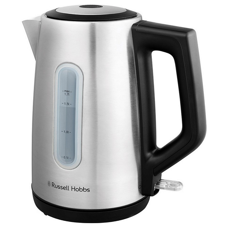 Електрочайник Russell Hobbs Heaton, 1.7л, нержавіюча сталь, сріблясто-чорний