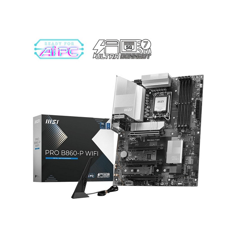 Материнская плата MSI PRO B860-P WIFI s1851 B860 4xDDR5 M.2 HDMI DP WiFi BT ATX