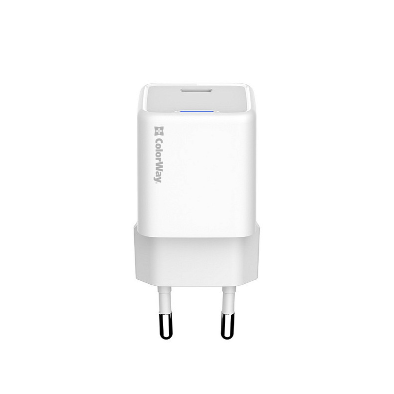 Сетевое зарядное устройство ColorWay GaN Mini 35W PD Port PPS USB-C White (CW-CHS056PD-WT)