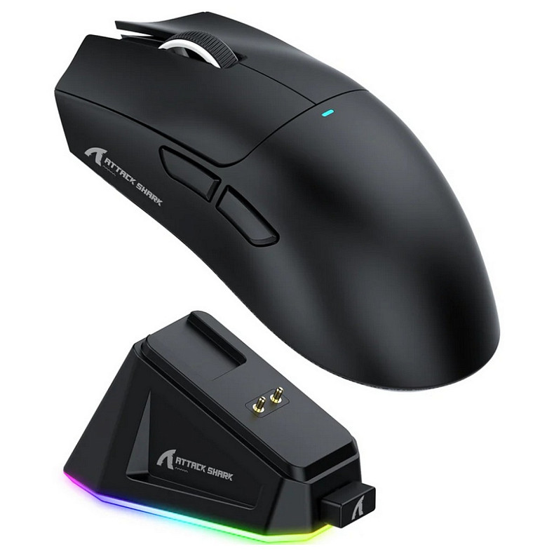 Мышка Attack Shark X11, Wireless/Bluetooth, 22000dpi. (PAW3311), 6кн., Black