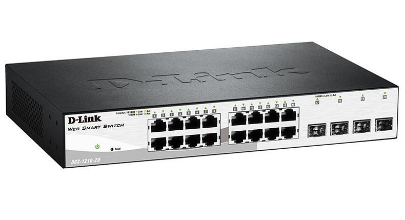 Комутатор D-Link DGS-1210-20 16port 1Gbit, 4SFP Smart