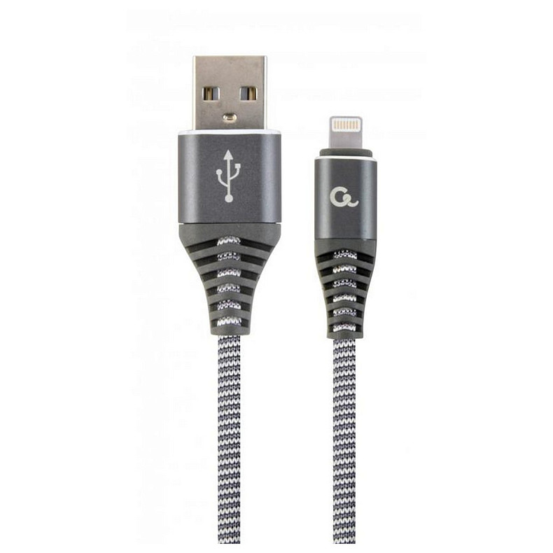 Кабель Cablexpert (CC-USB2B-AMLM-2M-WB2) USB 2.0 A - Lightning, преміум, 2м, сірий