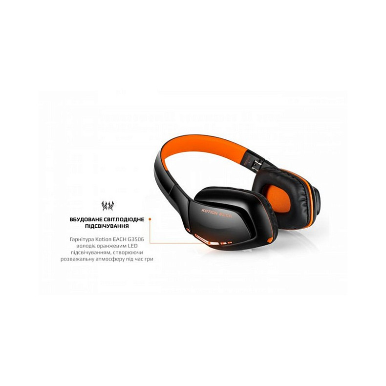 Bluetooth-гарнітура Kotion EACH B3506 Black/Orange (ktb3506bt)