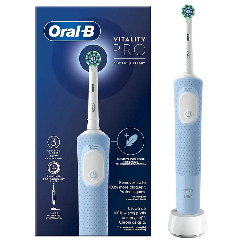 Зубна щітка BRAUN Oral-B Vitality D103.413.3 PRO Protect X Clean Vapor Blue