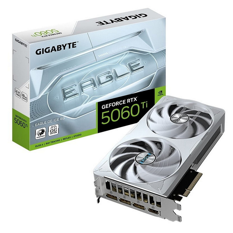 Видеокарта Gigabyte GeForce RTX 5060 Ti Eagle OC Ice 8GB GDDR7 (GV-N506TEAGLEOC ICE-8GD)
