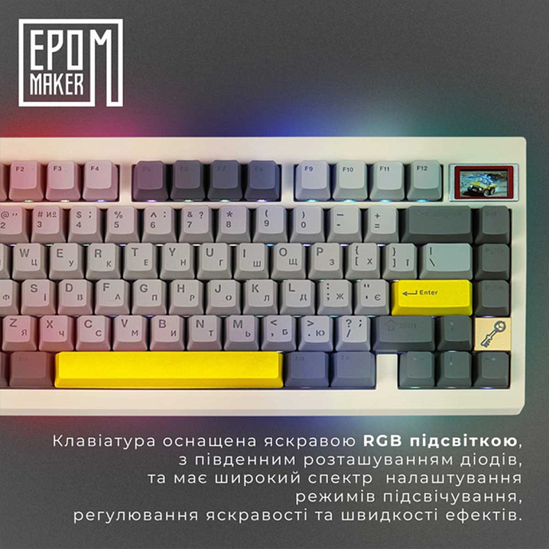 Клавиатура EPOMAKER TH80 PRO V2 Wisteria Tactile White (TH80-PROV2-W-WT)