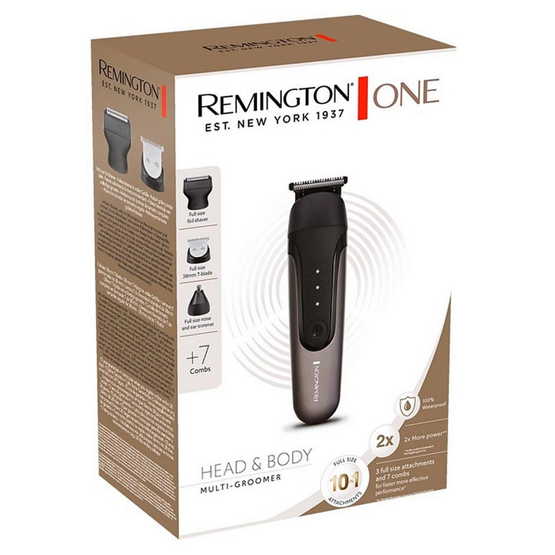 Триммер Remington One, для бороды, усов, головы, носа и тела, акум., насадок-9, 60 волн работы, ста